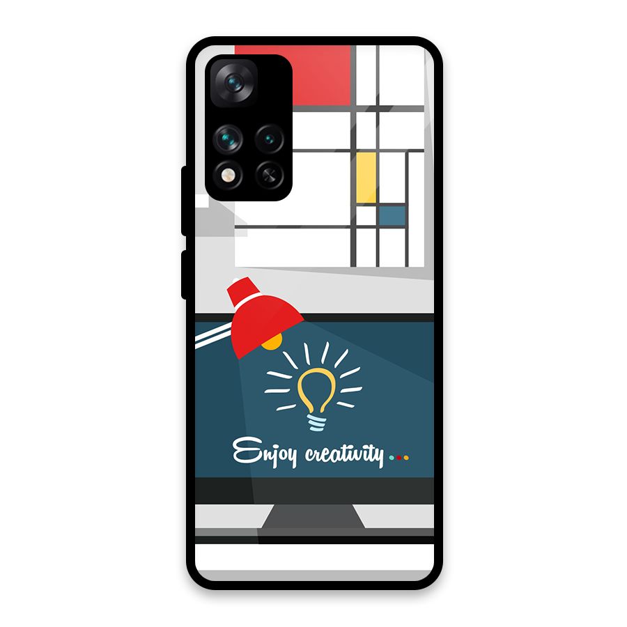 Creative Workspace Design Glass Back Case for Xiaomi 11i HyperCharge 5G