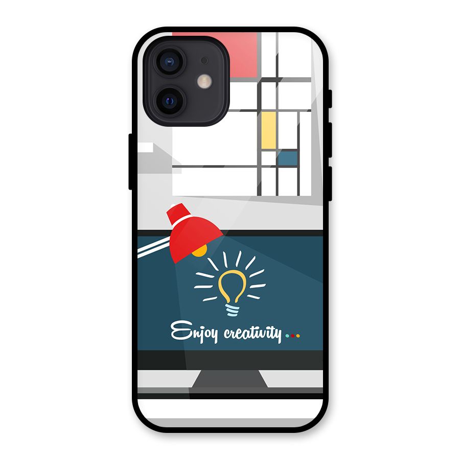 Creative Workspace Design Glass Back Case for iPhone 12