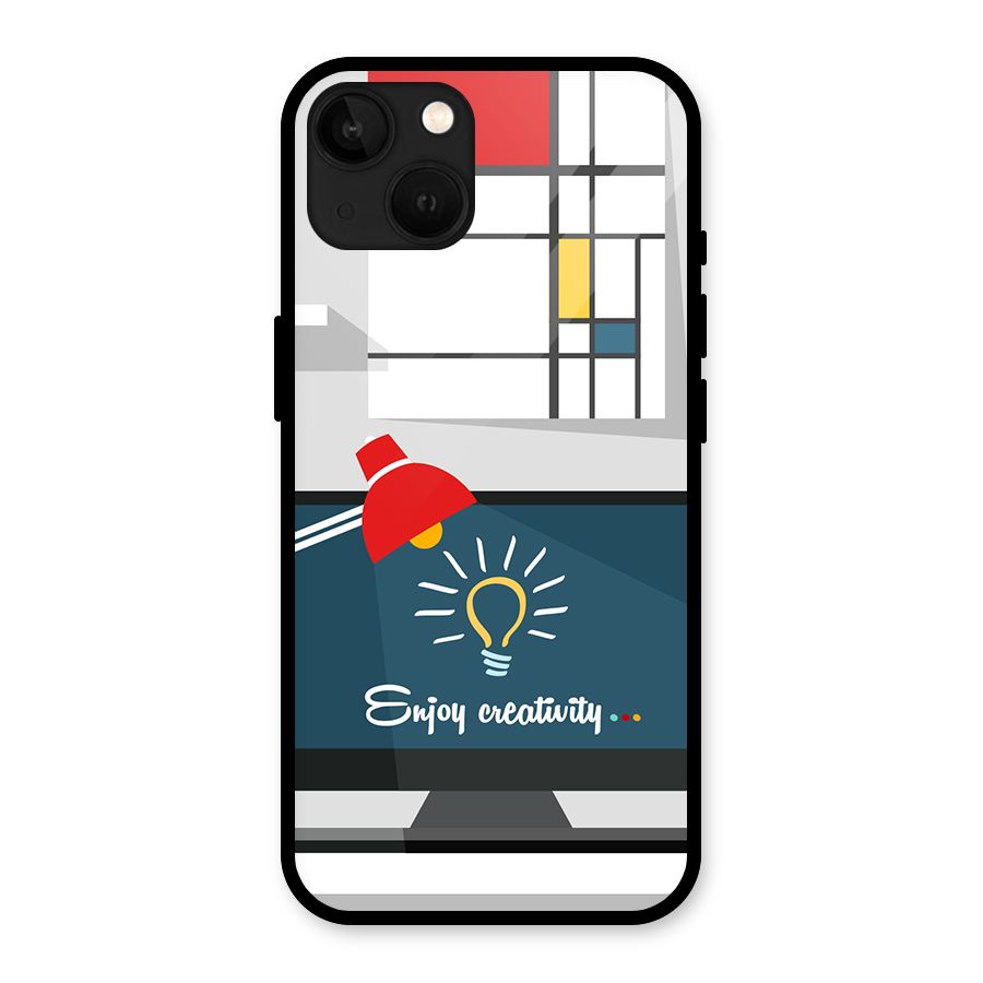 Creative Workspace Design Glass Back Case for iPhone 13