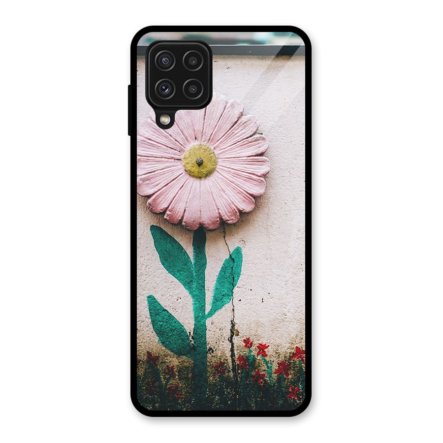 Creativity Flower Glass Back Case for Galaxy A22 4G