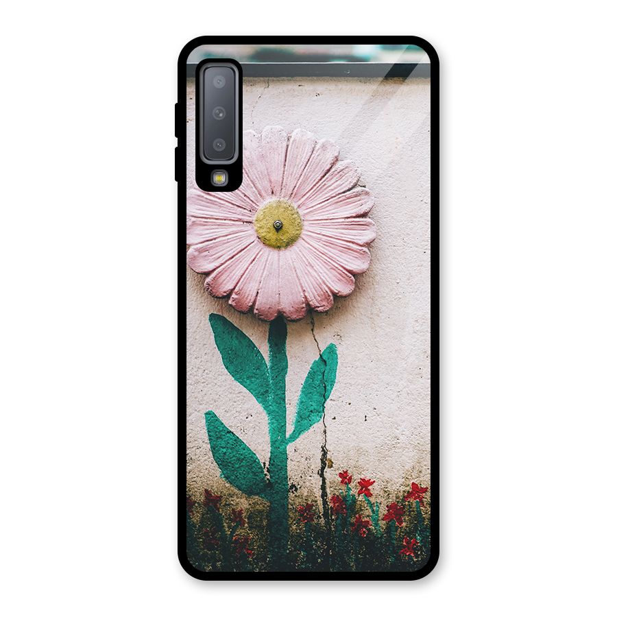 Creativity Flower Glass Back Case for Galaxy A7 (2018)