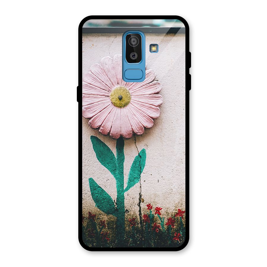 Creativity Flower Glass Back Case for Galaxy J8