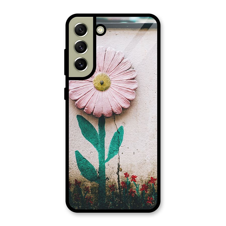Creativity Flower Glass Back Case for Galaxy S21 FE 5G