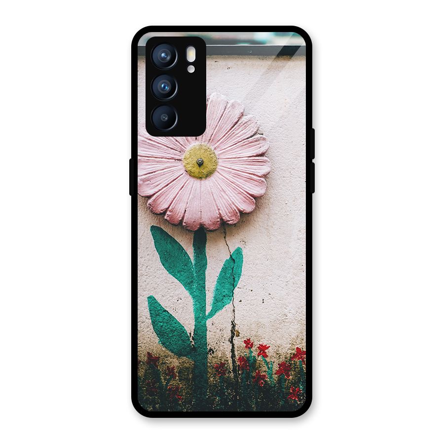Creativity Flower Glass Back Case for Oppo Reno6 5G