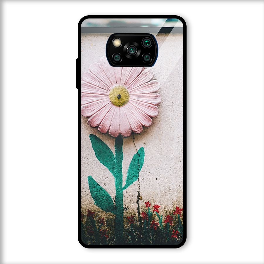 Creativity Flower Glass Back Case for Poco X3