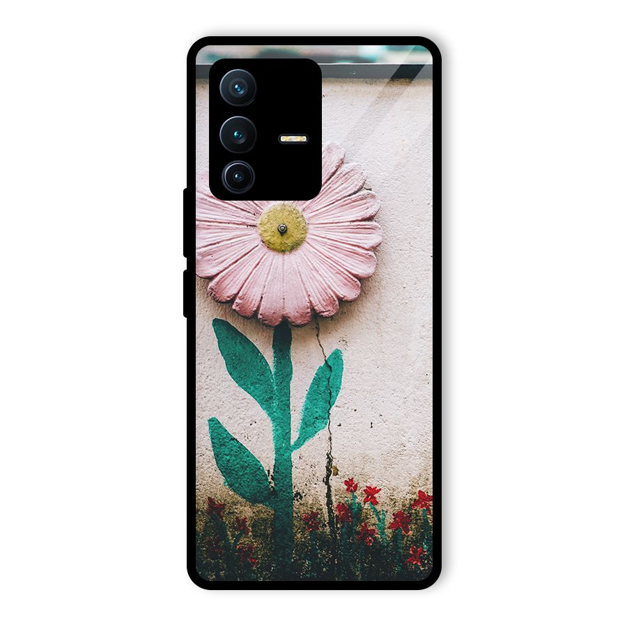 Creativity Flower Glass Back Case for Vivo V23 Pro