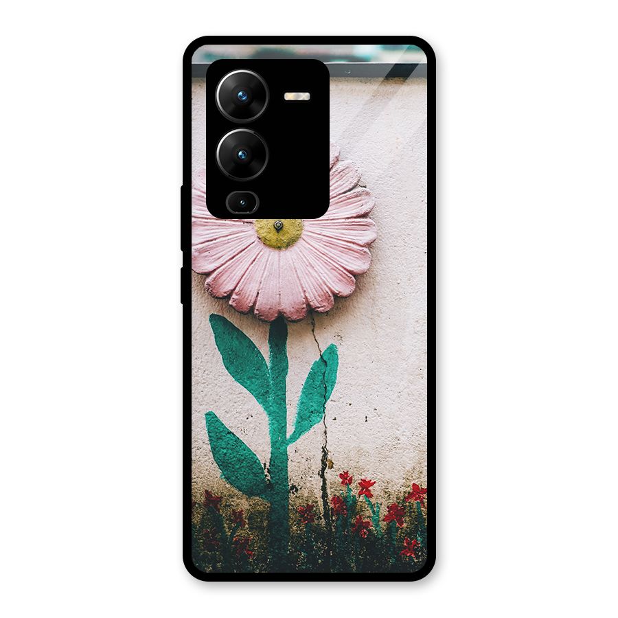 Creativity Flower Glass Back Case for Vivo V25 Pro