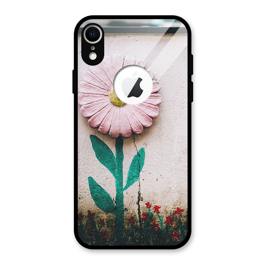 Creativity Flower Glass Back Case for iPhone XR Logo Cut