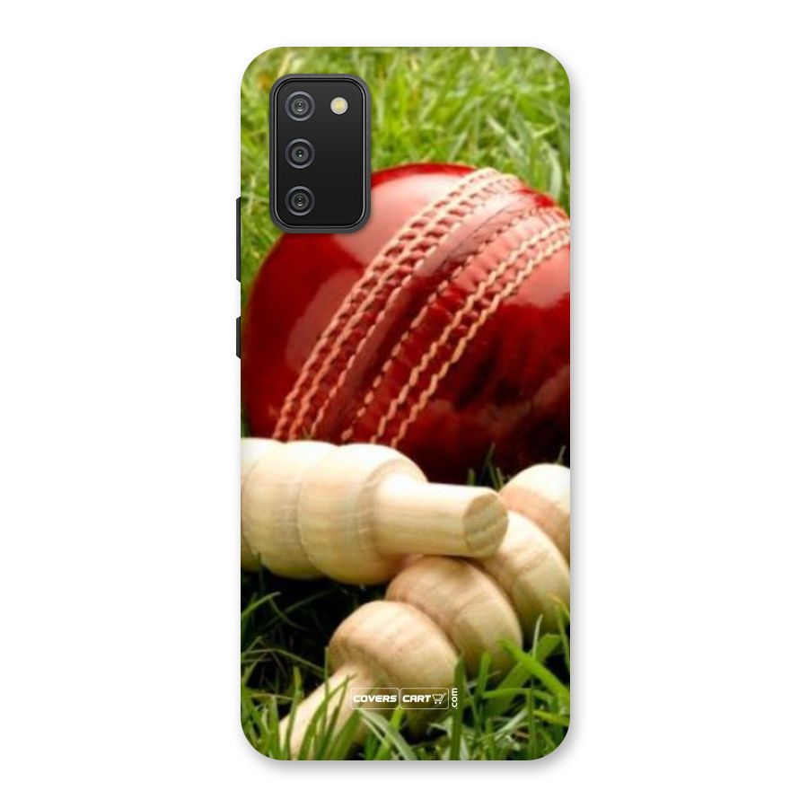 Cricket Ball and Stumps Back Case for Galaxy M02s