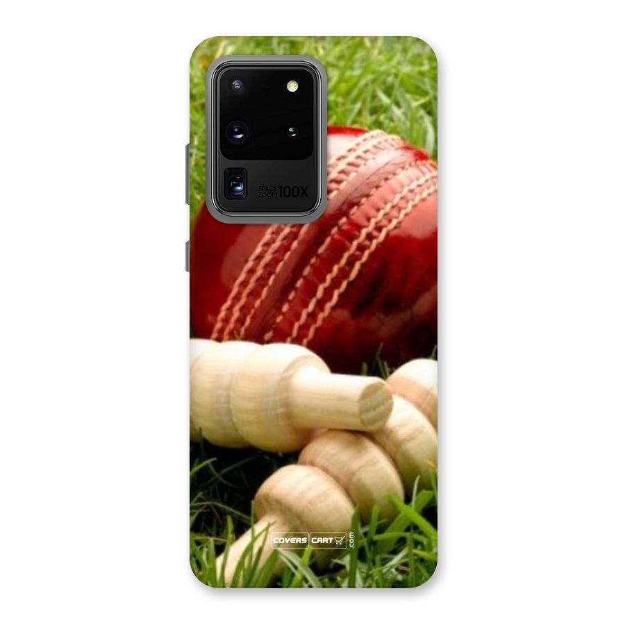 Cricket Ball and Stumps Back Case for Galaxy S20 Ultra