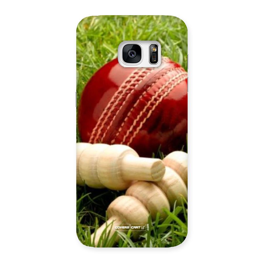 Cricket Ball and Stumps Back Case for Galaxy S7 Edge