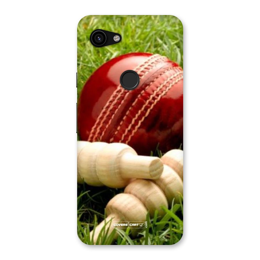 Cricket Ball and Stumps Back Case for Google Pixel 3a