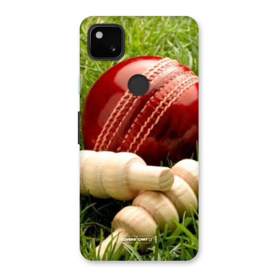 Cricket Ball and Stumps Back Case for Google Pixel 4a