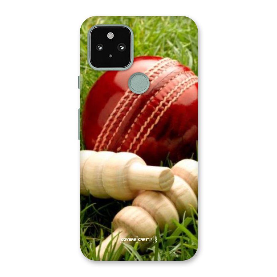 Cricket Ball and Stumps Back Case for Google Pixel 5