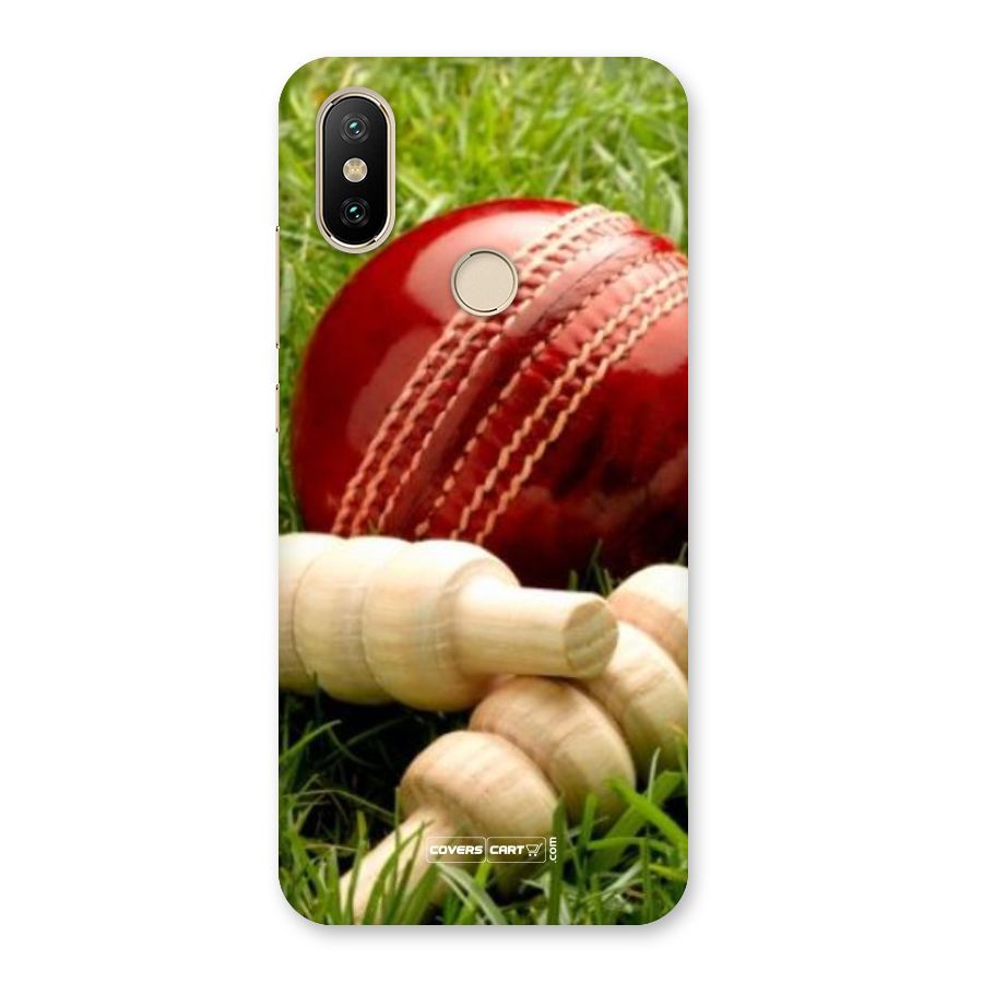 Cricket Ball and Stumps Back Case for Mi A2