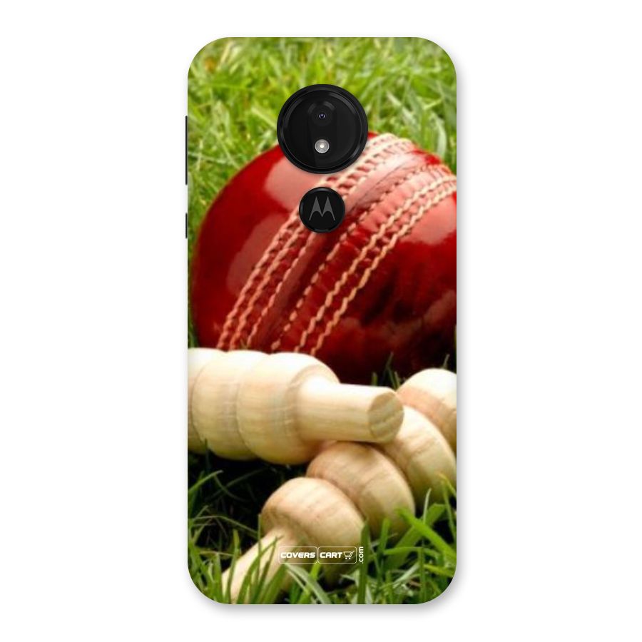 Cricket Ball and Stumps Back Case for Moto G7 Power