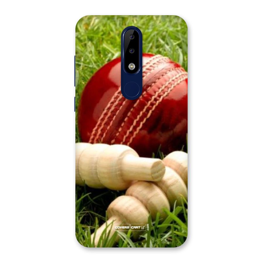 Cricket Ball and Stumps Back Case for Nokia 5.1 Plus