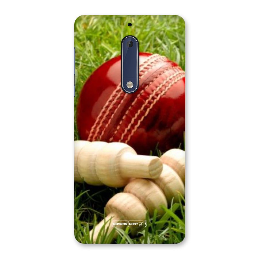 Cricket Ball and Stumps Back Case for Nokia 5