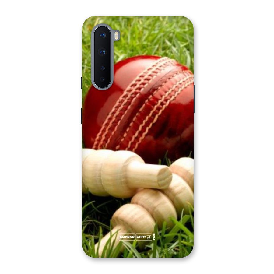 Cricket Ball and Stumps Back Case for OnePlus Nord