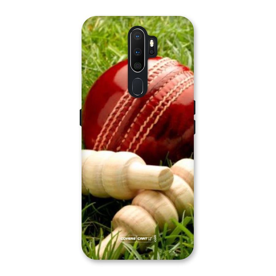 Cricket Ball and Stumps Back Case for Oppo A5 (2020)