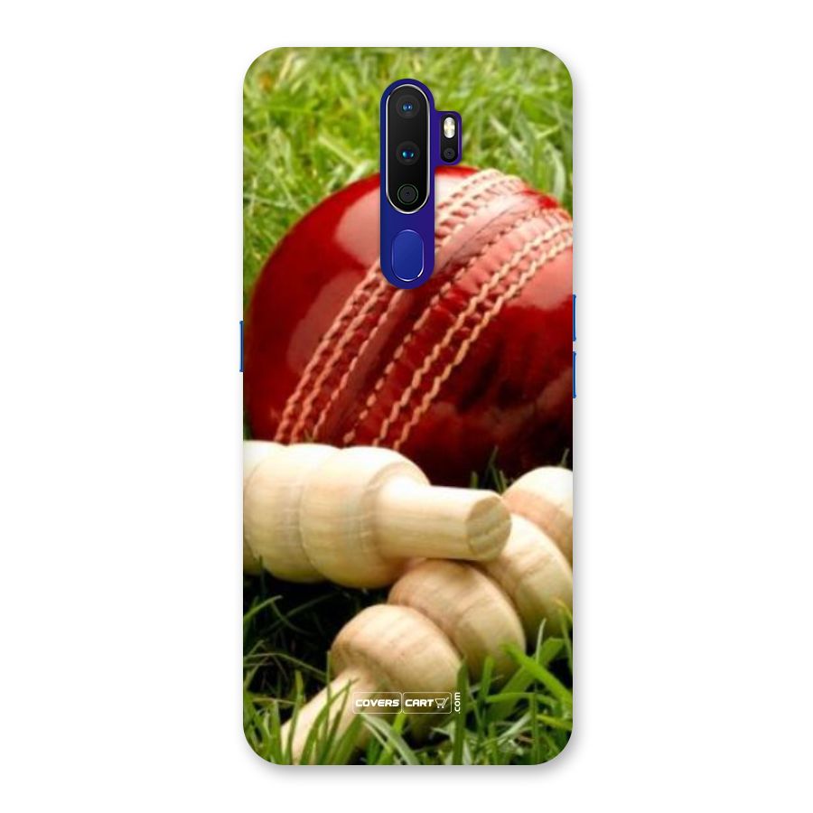 Cricket Ball and Stumps Back Case for Oppo A9 (2020)