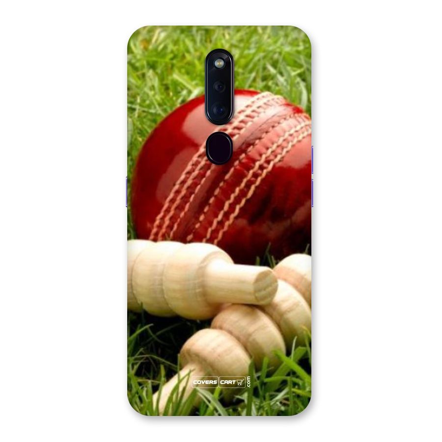 Cricket Ball and Stumps Back Case for Oppo F11 Pro