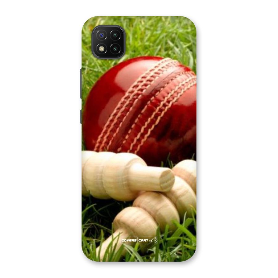 Cricket Ball and Stumps Back Case for Poco C3