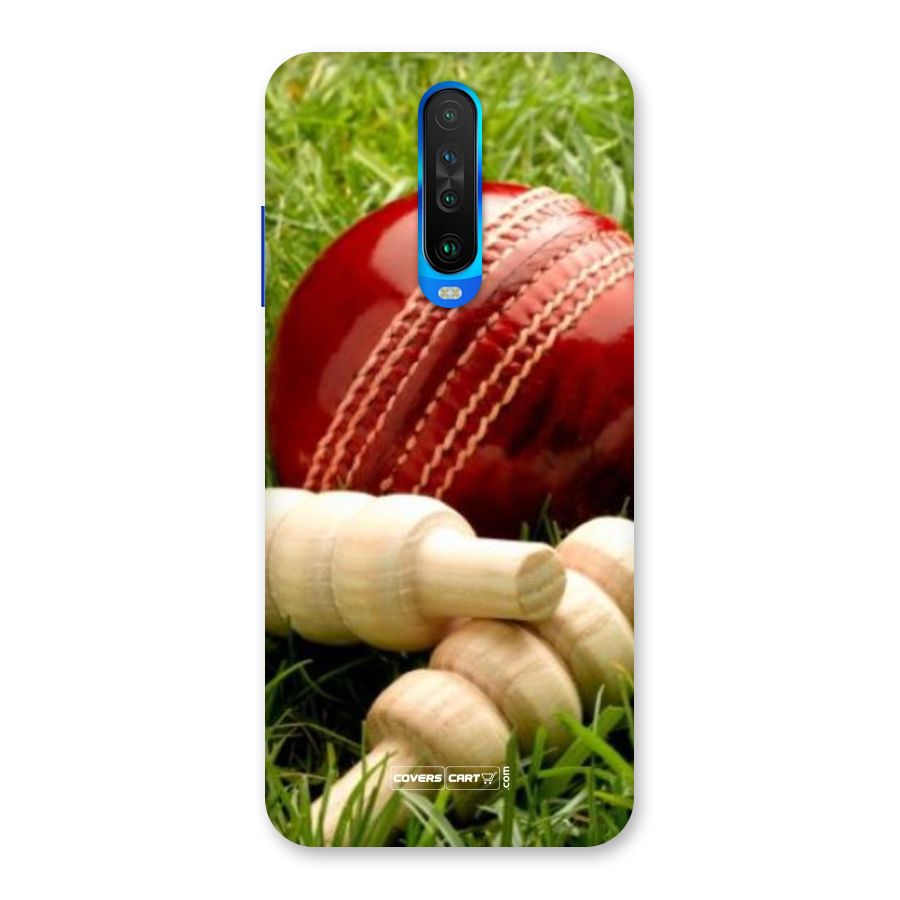 Cricket Ball and Stumps Back Case for Poco X2