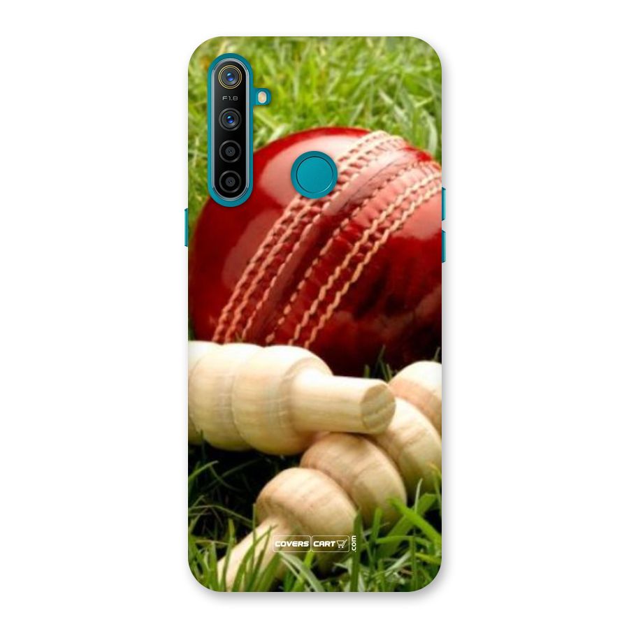 Cricket Ball and Stumps Back Case for Realme 5i