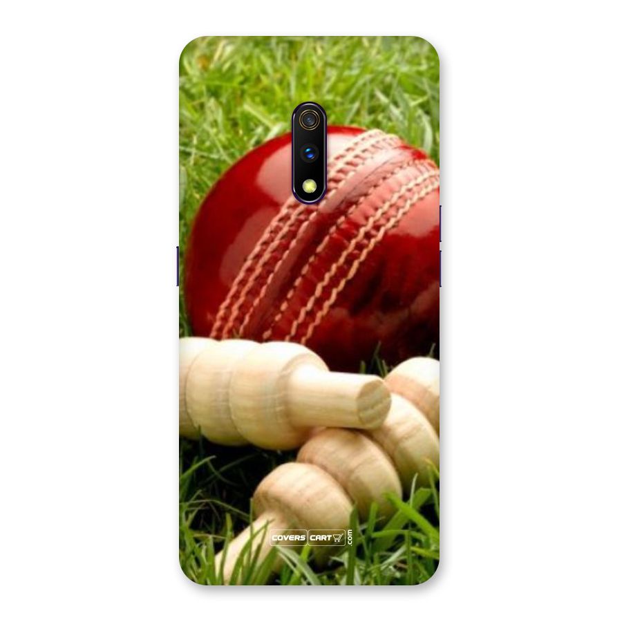 Cricket Ball and Stumps Back Case for Realme X