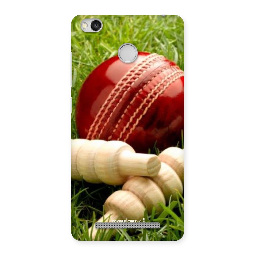 Cricket Ball and Stumps Back Case for Redmi 3S Prime