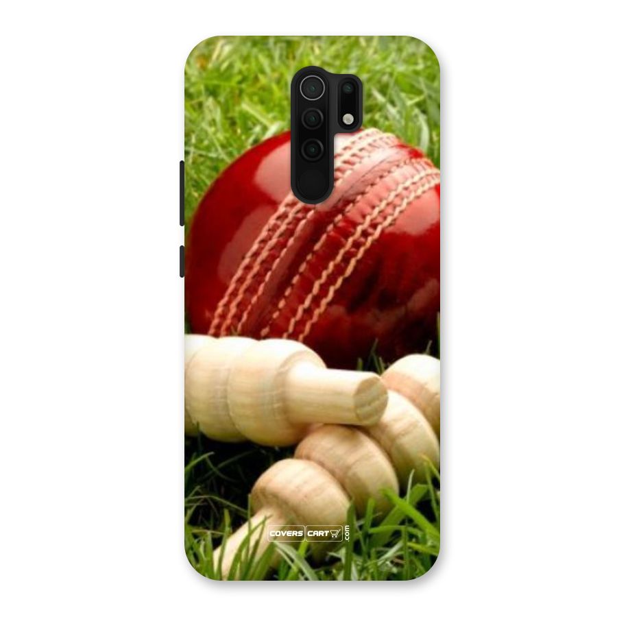 Cricket Ball and Stumps Back Case for Redmi 9 Prime