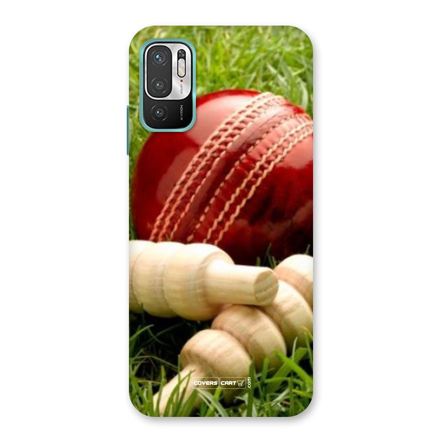 Cricket Ball and Stumps Back Case for Redmi Note 10T 5G