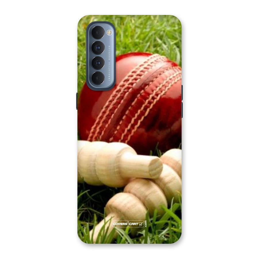 Cricket Ball and Stumps Back Case for Reno4 Pro