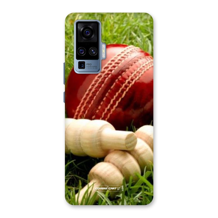 Cricket Ball and Stumps Back Case for Vivo X50 Pro