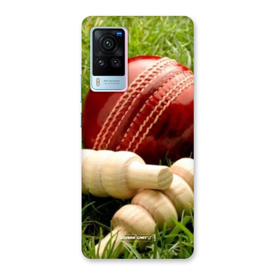 Cricket Ball and Stumps Back Case for Vivo X60 Pro