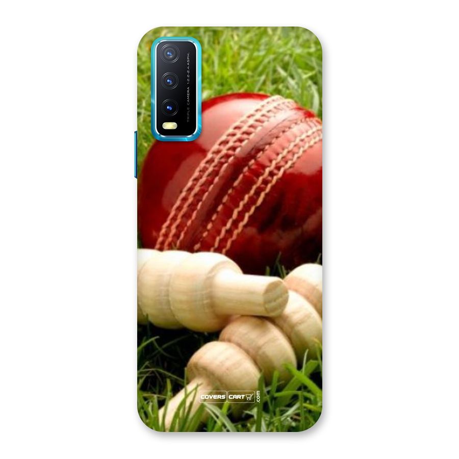 Cricket Ball and Stumps Back Case for Vivo Y20A