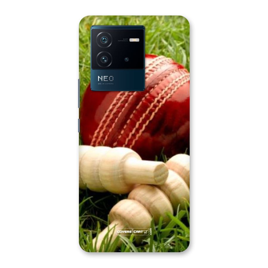 Cricket Ball and Stumps Back Case for Vivo iQOO Neo 6 5G