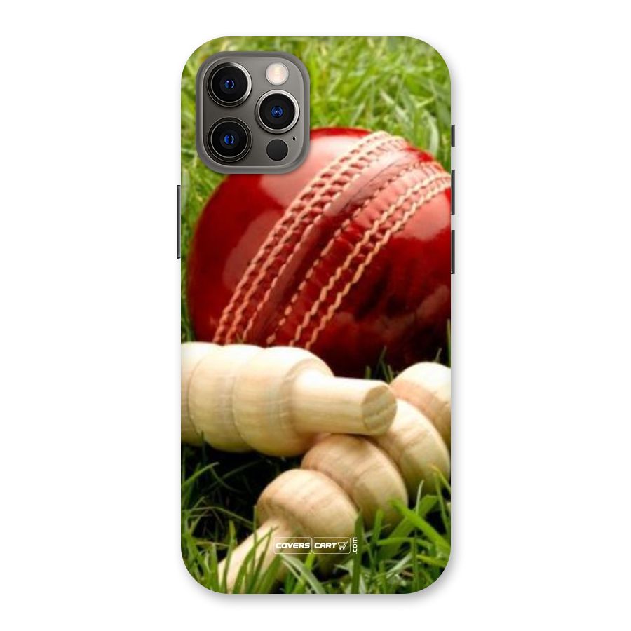 Cricket Ball and Stumps Back Case for iPhone 12 Pro