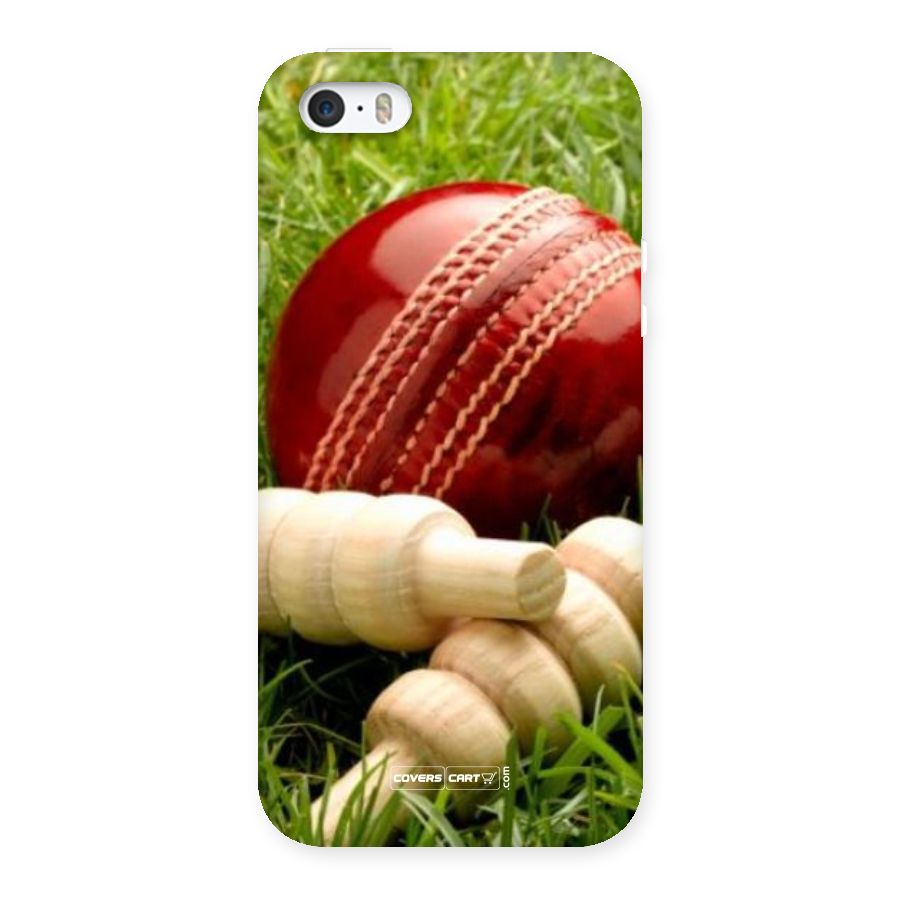 Cricket Ball and Stumps Back Case for iPhone SE