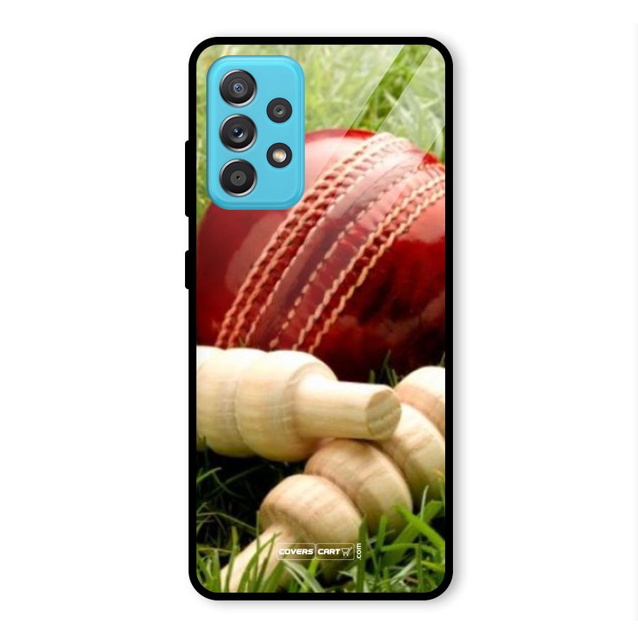 Cricket Ball and Stumps Glass Back Case for Galaxy A52s 5G