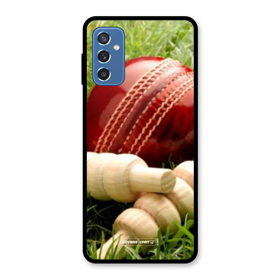Cricket Ball and Stumps Glass Back Case for Galaxy M52 5G