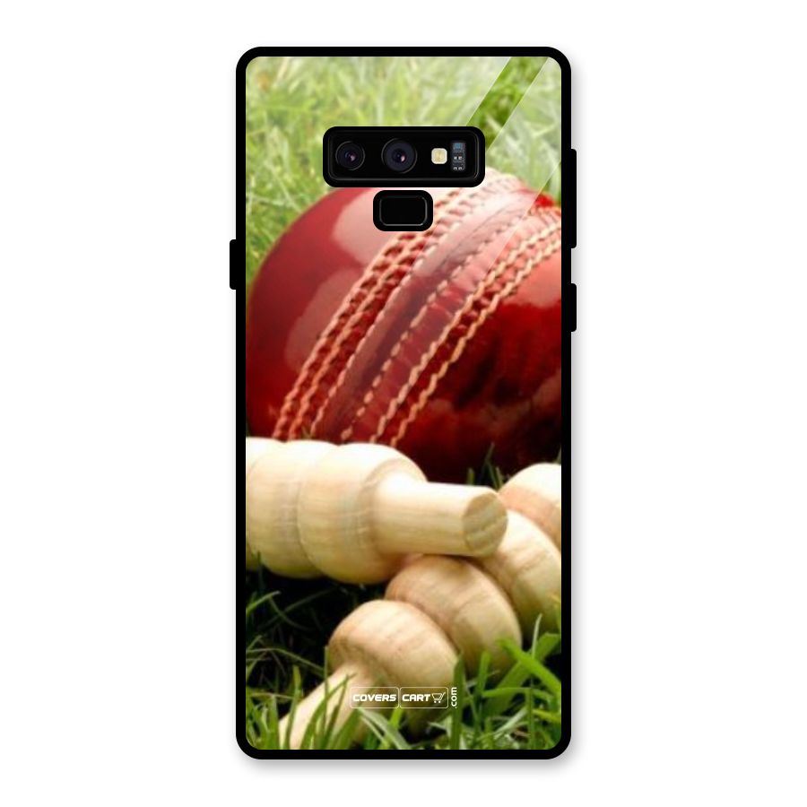 Cricket Ball and Stumps Glass Back Case for Galaxy Note 9