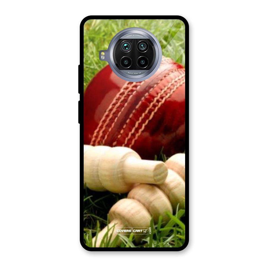 Cricket Ball and Stumps Glass Back Case for Mi 10i