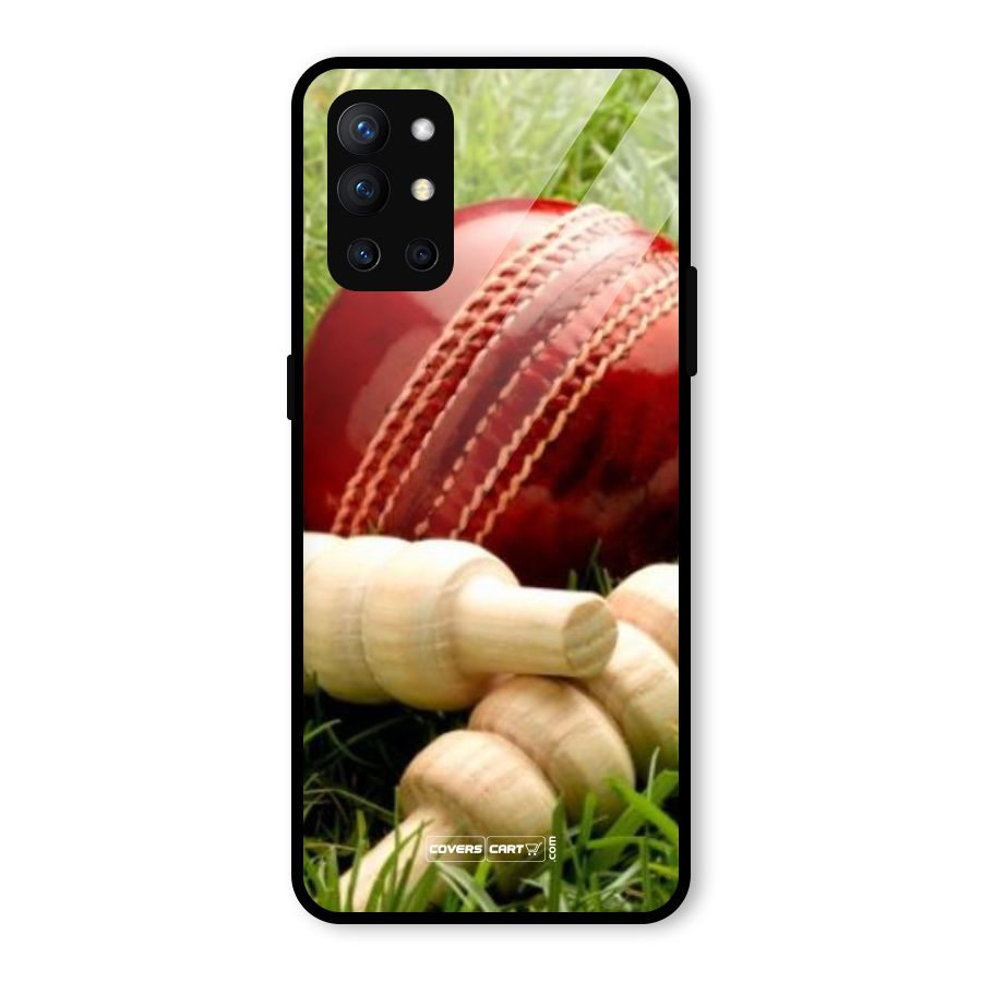 Cricket Ball and Stumps Glass Back Case for OnePlus 9R