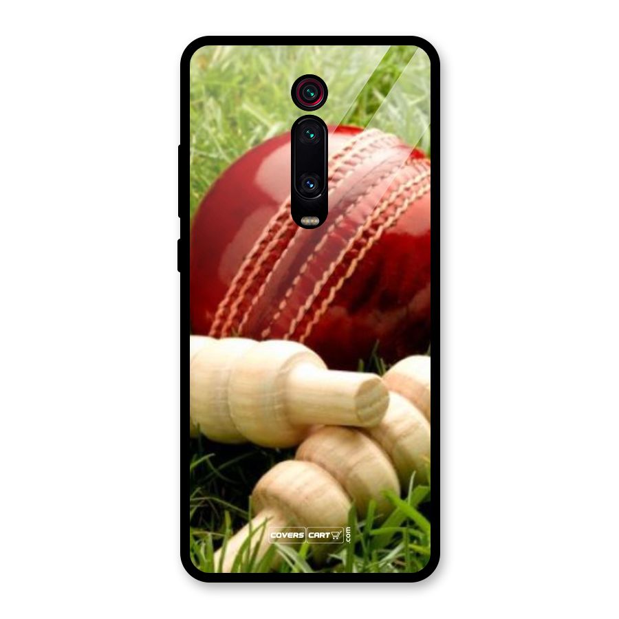 Cricket Ball and Stumps Glass Back Case for Redmi K20