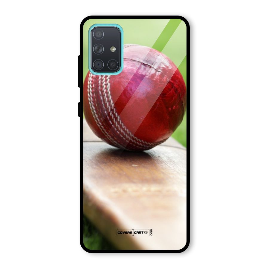 Cricket Bat Ball Glass Back Case for Galaxy A71