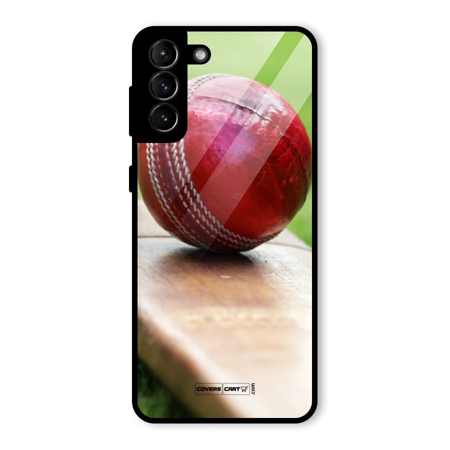 Cricket Bat Ball Glass Back Case for Galaxy S21 Plus