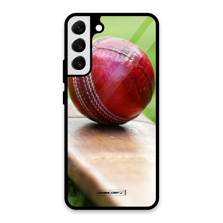 Cricket Bat Ball Glass Back Case for Galaxy S22 Plus 5G