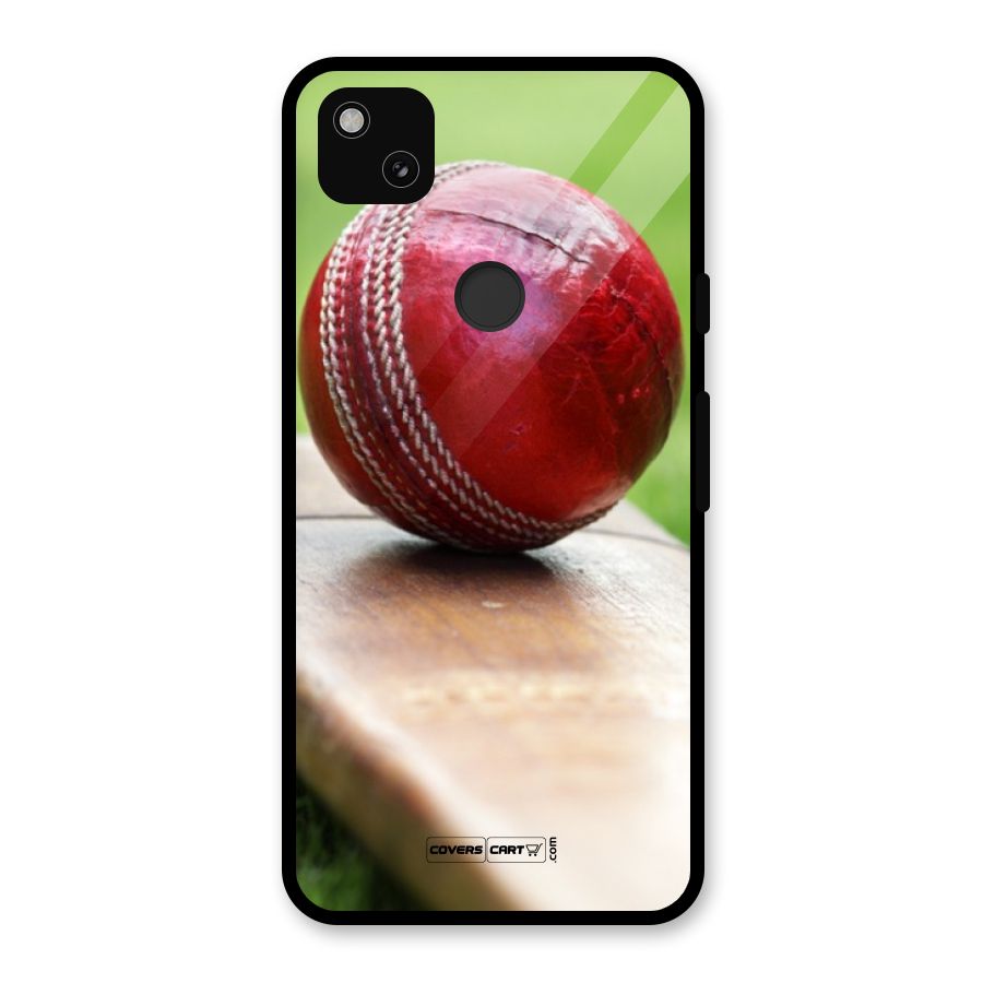 Cricket Bat Ball Glass Back Case for Google Pixel 4a